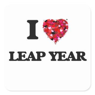 I Love Leap Year Square Sticker