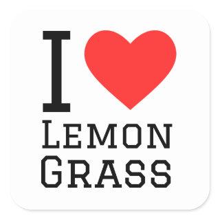 I love lemon grass square sticker