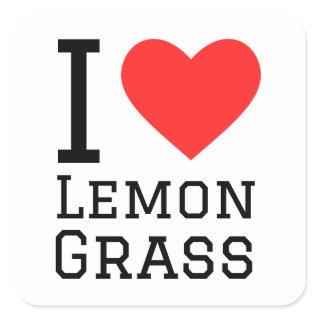 I love lemon grass square sticker