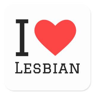 I love lesbian square sticker
