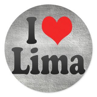 I Love Lima, Peru Classic Round Sticker