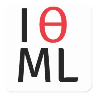 I love machine learning square sticker