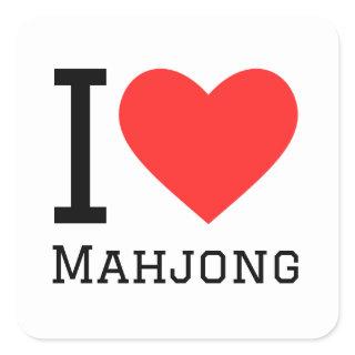 I love mahjong square sticker