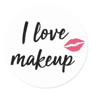 I Love Makeup Classic Round Sticker