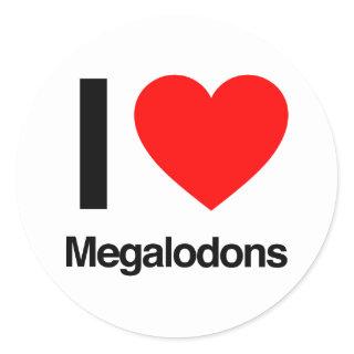 i love megalodons classic round sticker