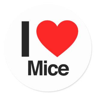 i love mice classic round sticker