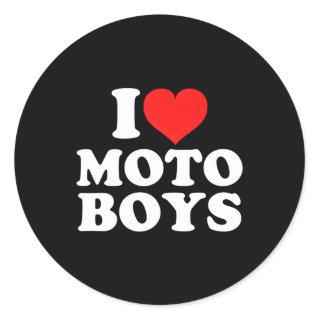 I Love Moto Classic Round Sticker