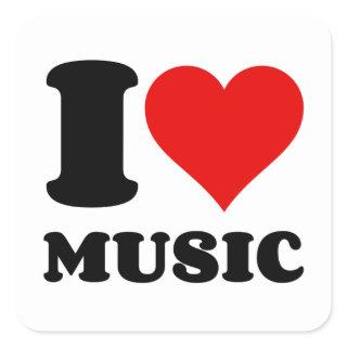 I love Music Square Sticker