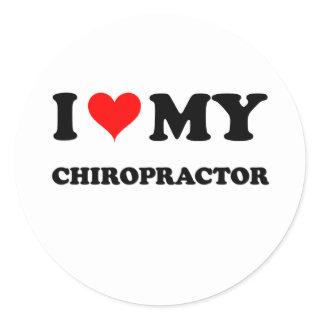 I Love My Chiropractor Classic Round Sticker