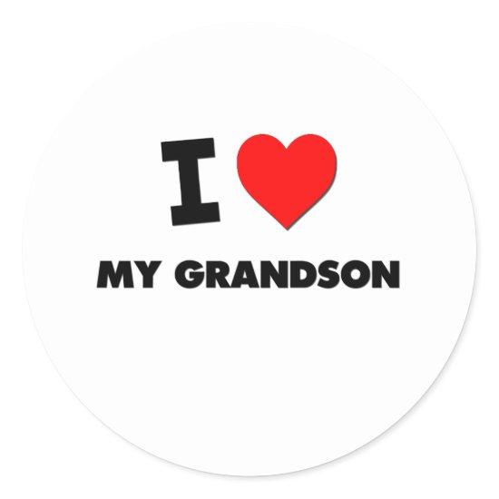 I Love My Grandson Classic Round Sticker