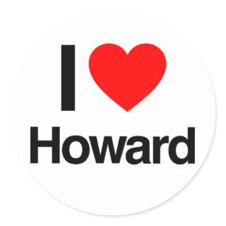 I Love My Howard Classic Round Sticker
