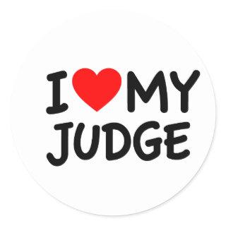 I love my judge classic round sticker