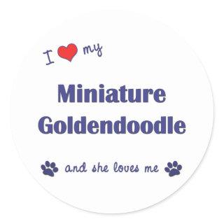 I Love My Miniature Goldendoodle (Female Dog) Classic Round Sticker