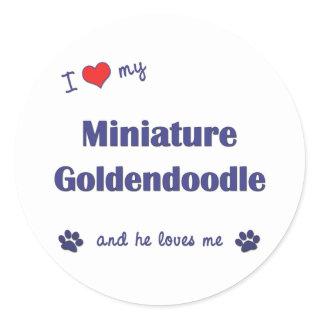 I Love My Miniature Goldendoodle (Male Dog) Classic Round Sticker