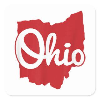 I Love My Ohio Home Script Ohio  Square Sticker