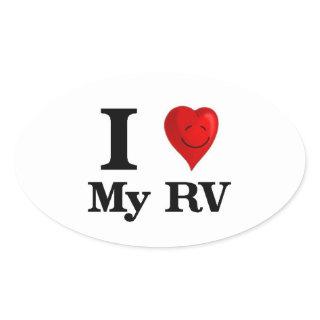 I Love My RV Oval Sticker