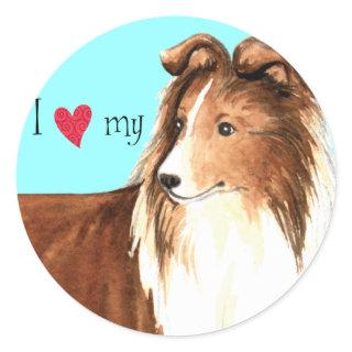 I Love my Sheltie Classic Round Sticker