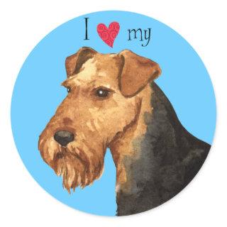 I Love my Welsh Terrier Classic Round Sticker