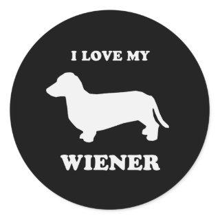 I love my wiener 2 classic round sticker