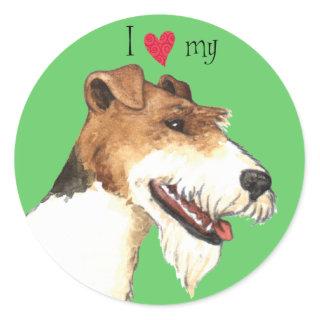 I Love my Wire Fox Terrier Classic Round Sticker
