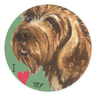 I Love my Wirehaired Pointing Griffon Classic Round Sticker