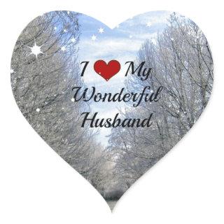I Love My Wonderful Husband Heart Sticker