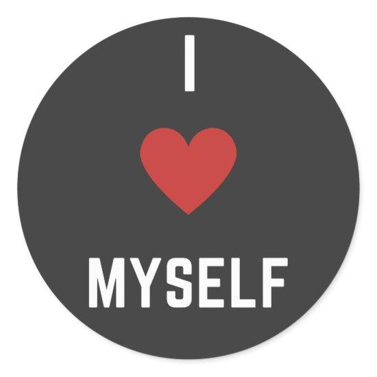 I love myself classic round sticker