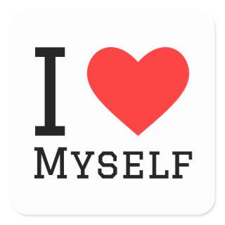 I love myself square sticker