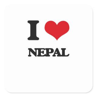 I Love Nepal Square Sticker