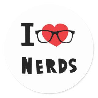 I love nerds classic round sticker