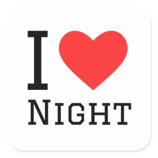 I love night square sticker