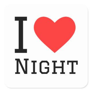 I love night square sticker