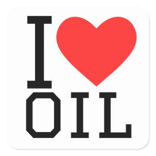 I love oil square sticker