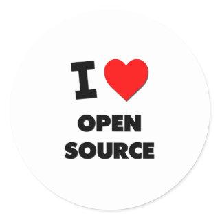 I Love Open Source Classic Round Sticker