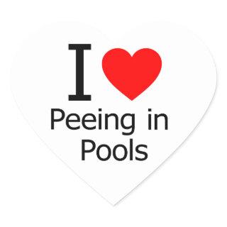 I Love Peeing in Pools Heart Sticker