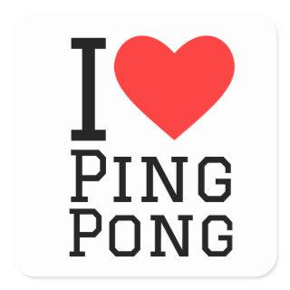 I love ping pong square sticker