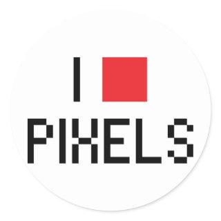 I LOVE PIXELS CLASSIC ROUND STICKER