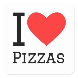 I love pizzas square sticker