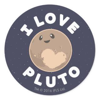 I Love Pluto Classic Round Sticker