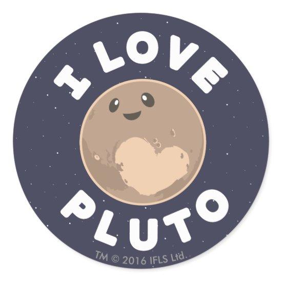 I Love Pluto Classic Round Sticker