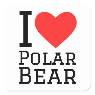 I love polar bear square sticker