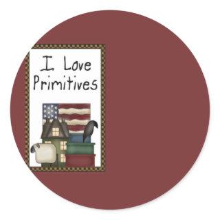 I Love Primitives Stickers