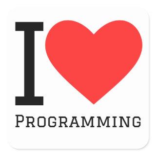 I love programming square sticker