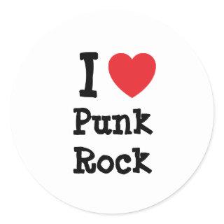 I love Punk Rock heart custom personalized Classic Round Sticker