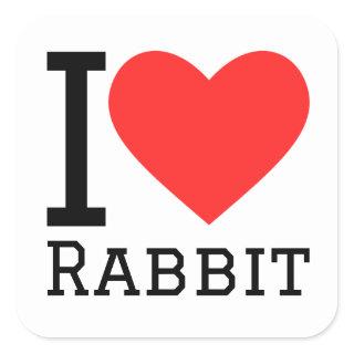 I love rabbit  square sticker