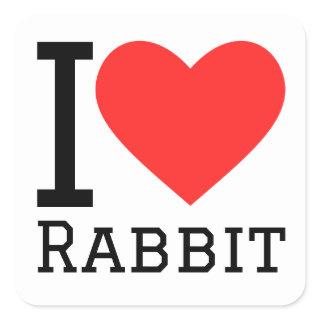 I love rabbit  square sticker