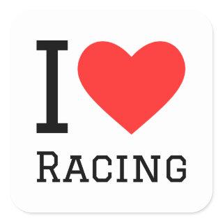 I love racing square sticker