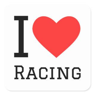 I love racing square sticker