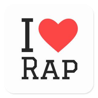 I love rap square sticker