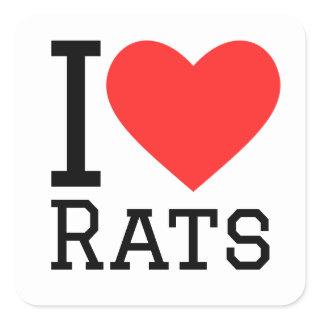 I love rats square sticker